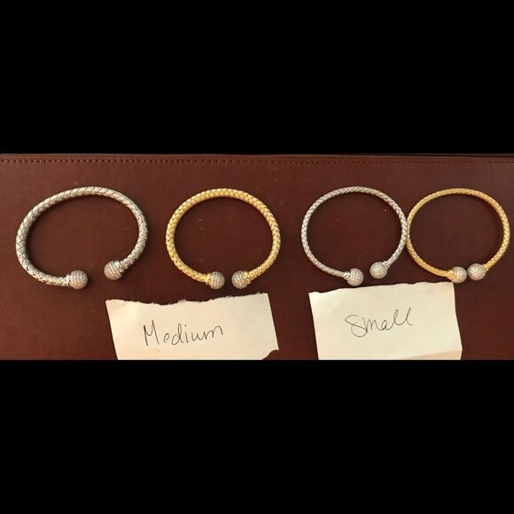 Char LaLa Designs Mesh & Pave Topaz Bracelets SML - Picture 3 of 4